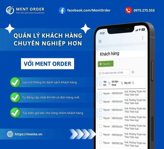 Mento - Phần mềm quản lý bán hàng đa kênh hợp nhất