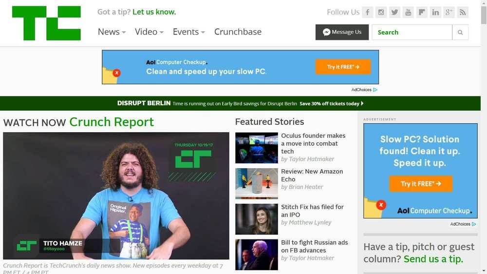 Website của TechCrunch